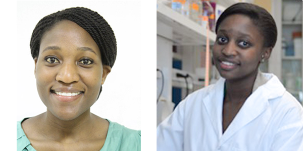 Bliss Muvosi left and Dr Thandeka Moyo-Gwete in Virology are recipients of ALIVE grants